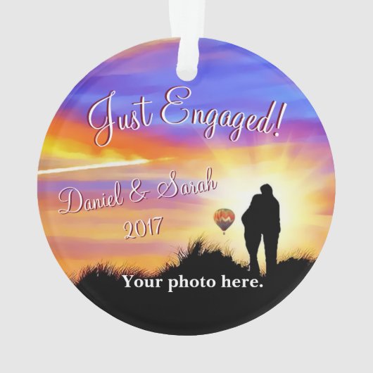 Gepersonaliseerd Verloving Ornament (achterkant)