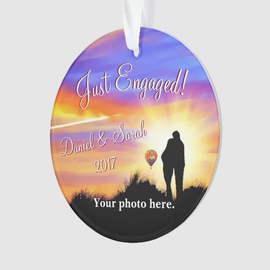 Gepersonaliseerd Verloving Ornament (voorkant)