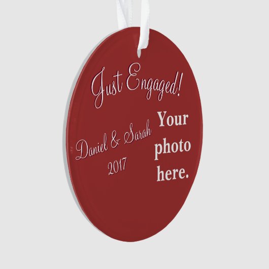 Gepersonaliseerd Verloving Ornament (voorkant)