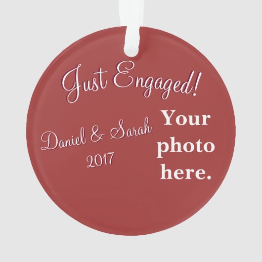 Gepersonaliseerd Verloving Ornament (achterkant)