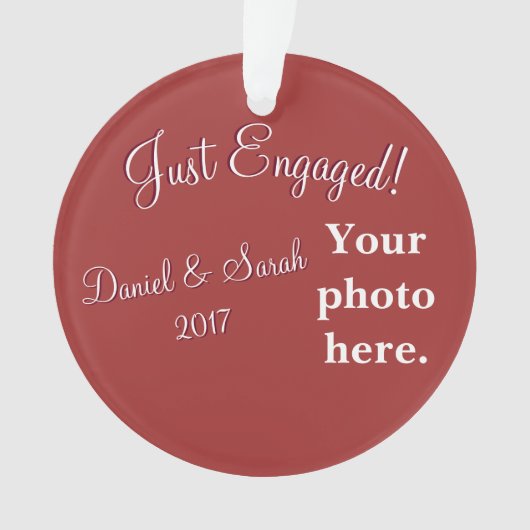 Gepersonaliseerd Verloving Ornament (voorkant)