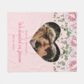 Gepersonaliseerd verloving voor hartofotorroze roz fleece deken (Voorkant (Horizontaal))