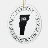 Gepersonaliseerd Vermont-Ornament Keramisch Ornament (Links)