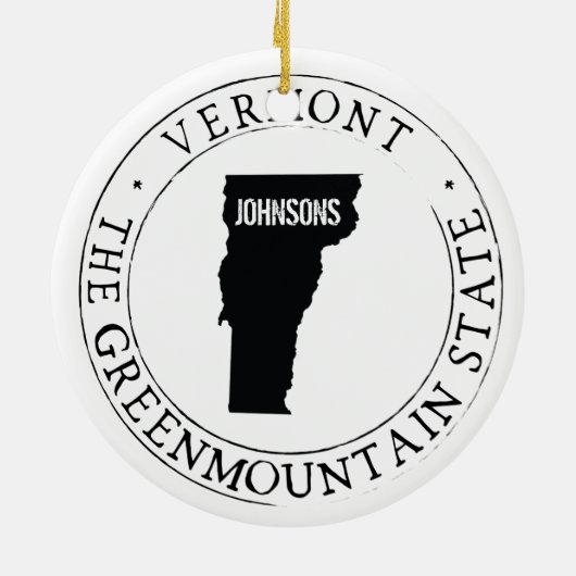 Gepersonaliseerd Vermont-Ornament Keramisch Ornament (Achterkant)