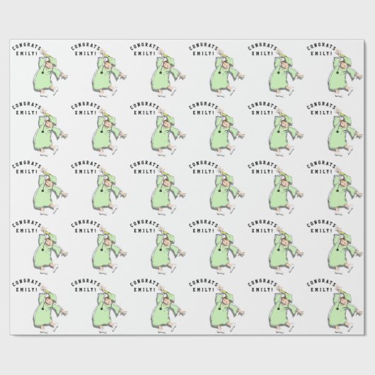 Gepersonaliseerd verpleegkundig Afstuderen Gift Cadeaupapier (Vlak)