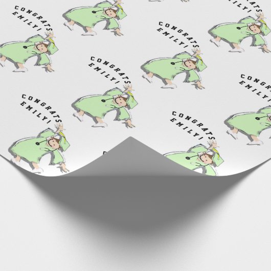 Gepersonaliseerd verpleegkundig Afstuderen Gift Cadeaupapier (Hoek)