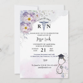 Gepersonaliseerd verpleegkundig Afstuderen Paars F Kaart