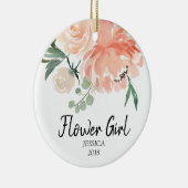 Gepersonaliseerd versieringsmiddel voor bloemmeisj keramisch ornament (Rechts)