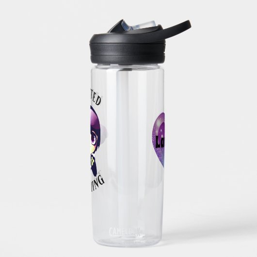 Gepersonaliseerd Verslaafd aan Gaming Kawaii Girl  Waterfles (Links)