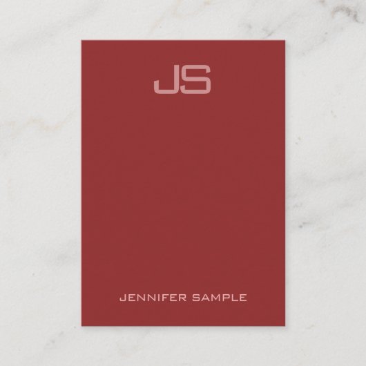 Gepersonaliseerd verticaal modern elegant monogram visitekaartje (Voorkant)