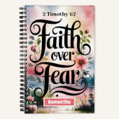 Gepersonaliseerd vertrouwen boven angst Christelij Notitieboek (Voorkant)