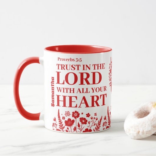 Gepersonaliseerd vertrouwen in de Christelijke gav Mok (Met donut)