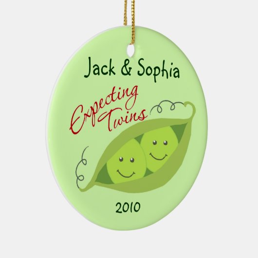 Gepersonaliseerd Verwachte twins-versiering Keramisch Ornament (Rechts)