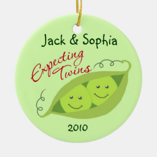 Gepersonaliseerd Verwachte twins-versiering Keramisch Ornament