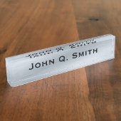 Gepersonaliseerd verzilverd geborsteld naambordje (Zijkant)