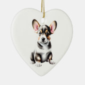 Gepersonaliseerd vest Welsh Corgi Puppy Keramisch Ornament (Rechts)