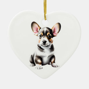 Gepersonaliseerd vest Welsh Corgi Puppy Keramisch Ornament