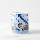 Gepersonaliseerd veterinair ontwerp in lichtblauw koffiemok (Center)