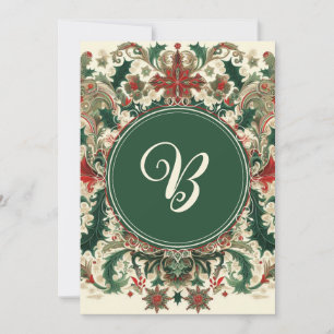 Gepersonaliseerd Victoriaans/Classic/Vintage Kerst Feestdagenkaart