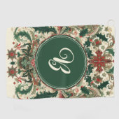 Gepersonaliseerd Victoriaans/Classic/Vintage Kerst Golfhanddoek (Horizontaal)