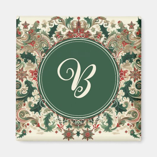 Gepersonaliseerd Victoriaans/Classic/Vintage Kerst Magneet (Voorkant)