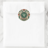 Gepersonaliseerd Victoriaans/Classic/Vintage Kerst Ronde Sticker (Tas)