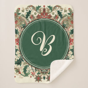 Gepersonaliseerd Victoriaans/Classic/Vintage Kerst Sherpa Deken