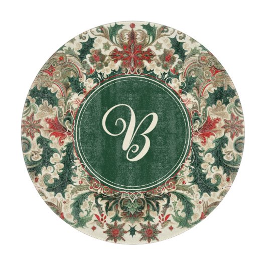 Gepersonaliseerd Victoriaans/Classic/Vintage Kerst Snijplank (Voorkant)