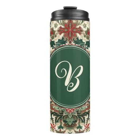 Gepersonaliseerd Victoriaans/Classic/Vintage Kerst Thermosbeker (Voorkant)