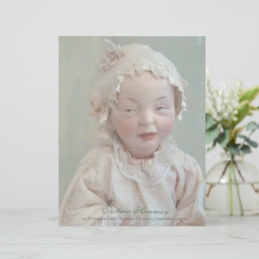  gepersonaliseerd Victoriaans meisje Doll Briefhoofd (Staand voorkant)