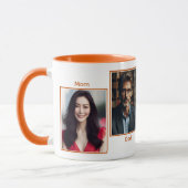 Gepersonaliseerd Vier Fotofamilie Eenvoudige Colla Mok (Links)