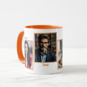 Gepersonaliseerd Vier Fotofamilie Eenvoudige Colla Mok (Voorkant links)