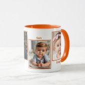 Gepersonaliseerd Vier Fotofamilie Eenvoudige Colla Mok (Voorkant rechts)