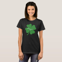 Gepersonaliseerd vier lederen t-shirt met klaver