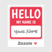 Gepersonaliseerd vierkant Hallo Mijn naam is Stick Sticker (Vel)