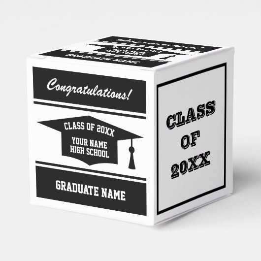 Gepersonaliseerd vierkant High School afstudeerfee Bedankdoosjes (Voorkant Zijde)
