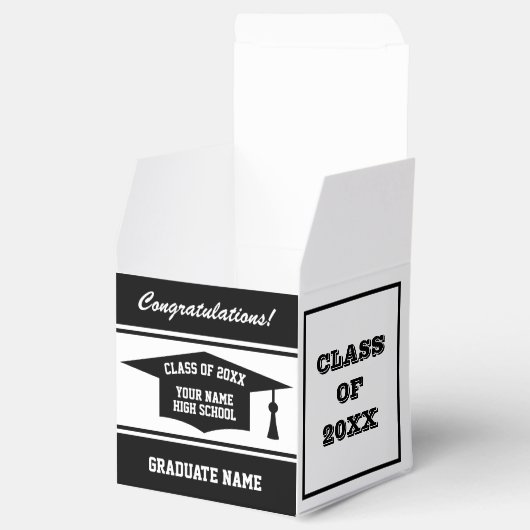 Gepersonaliseerd vierkant High School afstudeerfee Bedankdoosjes (Geopend)