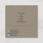 Gepersonaliseerd vierkant Visitekaartje voor catte (Achterkant)