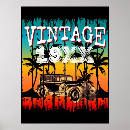 GEPERSONALISEERD VINTAGE JAAR VERJAARDAGSGESCHENK POSTER (Voorkant)
