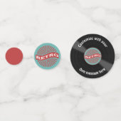 Gepersonaliseerd vinyl record retro confetti (Achterkanten)