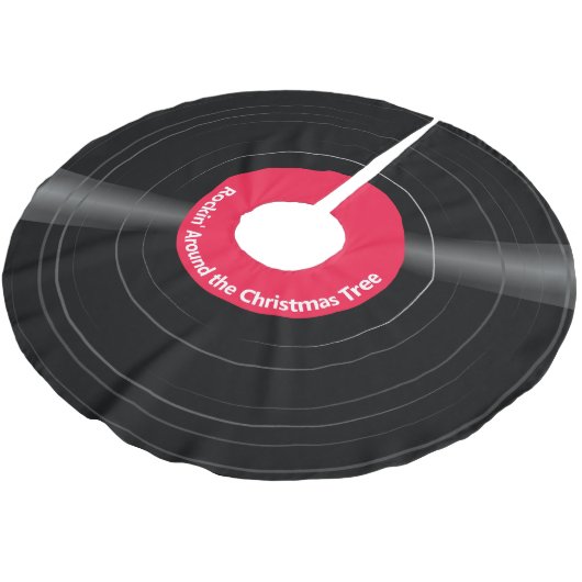 Gepersonaliseerd Vinyl Record Rood Kerstboom Rok (Gekanteld)