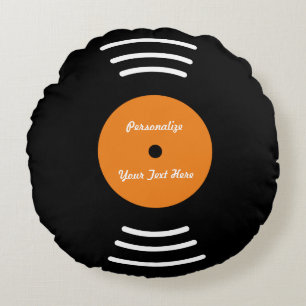 Gepersonaliseerd vinylmuziekrecord werpt kussen