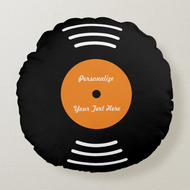 Gepersonaliseerd vinylmuziekrecord werpt kussen (Voorkant)