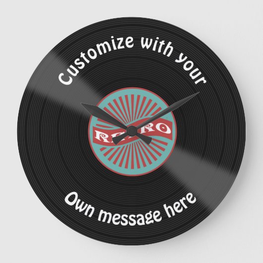 Gepersonaliseerd vinylrecord grote klok (Voorkant)