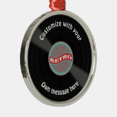 Gepersonaliseerd vinylrecord metalen ornament (Rechts)