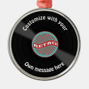 Gepersonaliseerd vinylrecord metalen ornament