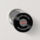 Gepersonaliseerd vinylrecord ronde button 3,2 cm (Voorkant /achterkant)