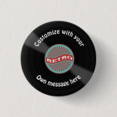 Gepersonaliseerd vinylrecord ronde button 3,2 cm (Voorkant)
