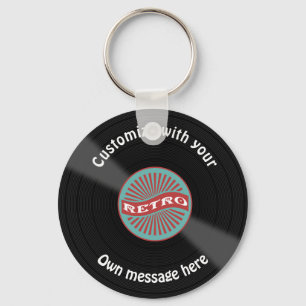 Gepersonaliseerd vinylrecord sleutelhanger