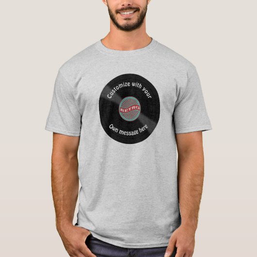 Gepersonaliseerd vinylrecord t-shirt (Voorkant)